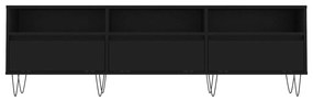 Móvel de TV 150x30x44,5 cm derivados de madeira preto