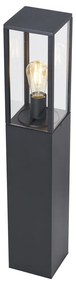 Candeeiro de chão moderno para exterior preto 80cm com tomada IP44 - Charlois Moderno