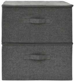 Caixas de arrumação 2 pcs 43x34x23 cm tecido antracite