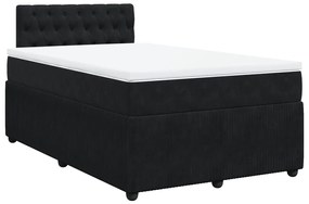 Cama boxspring com colchão 120x190 cm veludo preto