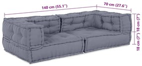 Puff Modular Cinzento 140x70x36
