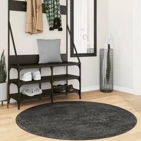 Tapete shaggy de pelo alto PAMPLONA Ø 120 cm antracite
