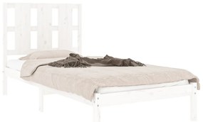 Estrutura cama pequena solteiro 75x190 cm madeira maciça branco