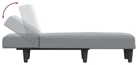 Chaise longue tecido cinzento-claro