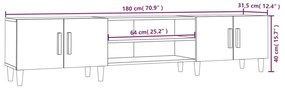 Móvel de TV 180x31,5x40 cm derivados de madeira cinza sonoma