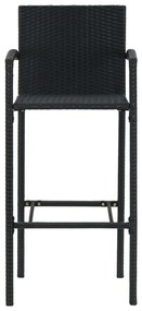 Bancos de bar 4 pcs vime PE preto