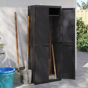 Móvel de arrumação para exterior 65x37x165 PP preto