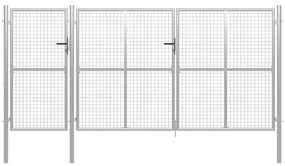 Portão de jardim 400x150 cm aço prateado