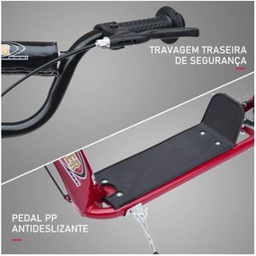 Trotinete para Crianças acima de 5 anos Scooter de 2 Rodas Grandes de 12 Polegadas com Freio e Guidão Ajustável em Altura Carga Máx. 100kg 120x52x80-8