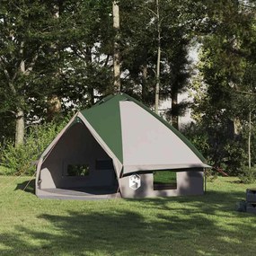 vidaXL Tenda Teepee com telhado Verde e Branco 490 x 410 x 210 cm
