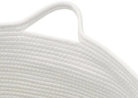 Cesto de arrumação Ø55x36 cm algodão cinzento e branco