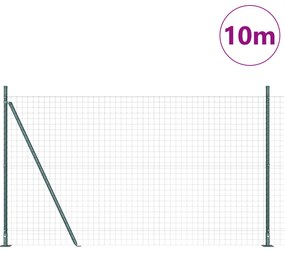 Cerca Euro com 7 Postes Flangeados 1.4x10 m Aço Galvanizado