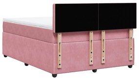 Cama com molas/colchão 160x200 cm veludo rosa