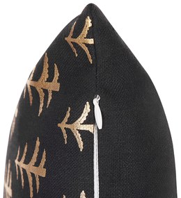 Conjunto de 2 almofadas decorativas em preto e dourado 45 x 45 cm LEROY Beliani