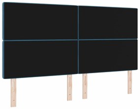 Cabeceira LED azul escuro de 90 cm em veludo