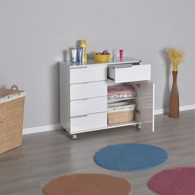 Aparador Multiusos "Venezia" – Branco – 85x44x81 cm – Design Elegante