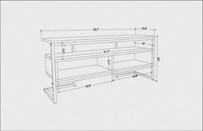 Suporte de TV Merrion – Branco e Dourado – 110 cm x 35 cm x 49,9 cm