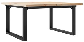 Mesa de centro estrutura em O 90x90x45,5 cm pinho/aço