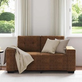 Sofá Loveseat vidaXL Castanho 120 cm em Pele Sintética