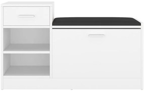 Banco sapateira 94,5x31x57 cm derivados de madeira branco