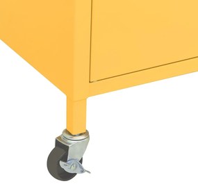 Armário de arrumação aço 60x35x56 cm amarelo mostarda