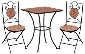 3 pcs conjunto bistro em mosaico azulejos de cerâmica terracota