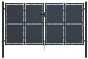 Portão de jardim 300x125 cm aço antracite