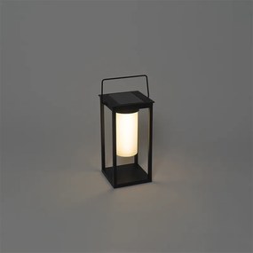 Candeeiro de exterior moderno preto com LED e dimmer solar - Denlu