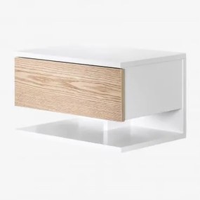 Mesa De Cabeceira Flutuante 40x30 Cm Com Gaveta Griviza Natural - Sklum