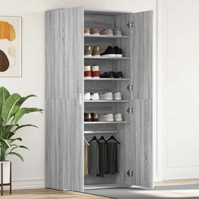 vidaXL Cabide de Sapatos Cinza Sonoma 80x39x180 cm Madeira Engenharia