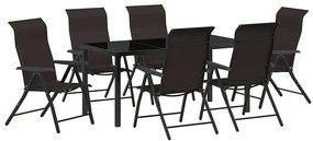 Conjunto de Jantar de Jardim 7 Peças em Rattan Poli Preto