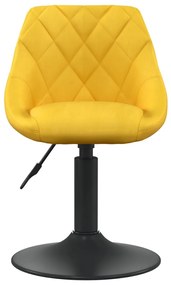 Cadeiras de jantar giratórias 6 pcs veludo amarelo mostarda