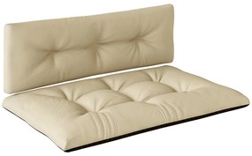 Outsunny Conjunto de 2 Almofadas para Paletes com Tecido Resistente Impermeável Anti-UV Assento 120x77 cm Encosto 120x40 cm Bege