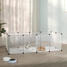 vidaXL Gaiola p/ animais pequenos 144x74x46,5cm PP e aço transparente