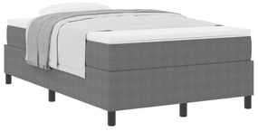 Cama Box Spring com Colchão Cinza Claro - 120 x 200 cm em tecido cordu