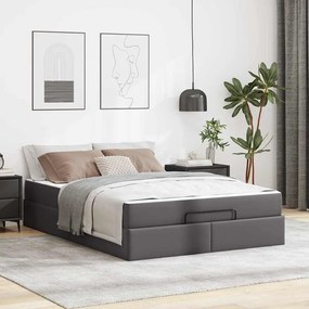 vidaXL Estrutura de cama com colchão Outros Cinzeto 160 x 200 cm