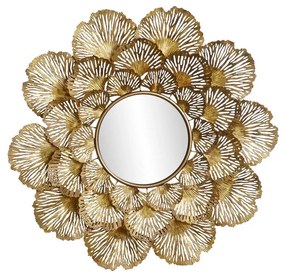 Espelho de Parede Dkd Home Decor 85,7 X 5,7 X 87,6 cm Cristal Dourado Metal Folha de Planta