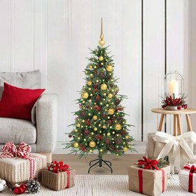 vidaXL Árvore de Natal Articulada Artificial Verde 120 cm PE e PVC