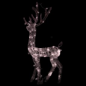 Rena decorativa de Natal 140 LEDs 120 cm acrílico branco quente