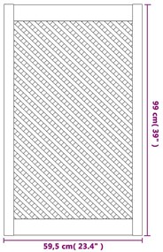 Portas de armário design treliça 2 pcs 59,5x99 cm pinho maciço