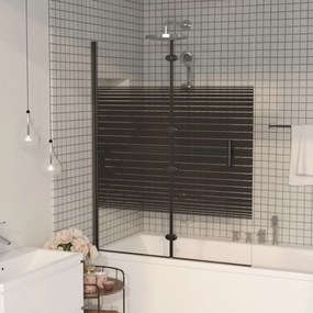 Divisória de chuveiro dobrável ESG 120x140 cm preto