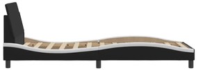 Estrutura de cama c/ cabeceira couro artificial 90x190cm