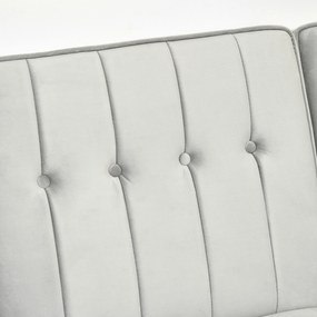 HOMCOM Sofá Cama com Chaise Longue de 3 Lugares Tato Aveludado com Encosto Ajustável e Apoio para os Pés Móvel 218x85x86cm Cinza