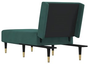 Chaise longue veludo verde-escuro