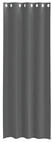 Cortinas de voile com ilhós 2 pcs cinzento-escuro 140x300 cm