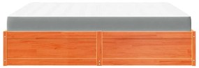 Cama com colchão 180x200 cm pinho maciço castanho-mel