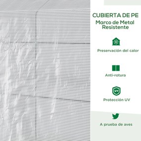 Estufa de Jardim Estufa Caseira com 4 Prateleiras Porta Enrolável Cobe