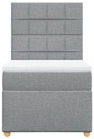 Cama com molas/colchão 90x200 cm tecido cinza-claro