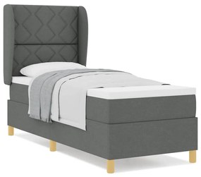Cama Box com Colchão Cinza Escuro 80x200 cm em Tecido