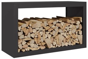 Suporte para lenha 100x40x60 cm aço preto